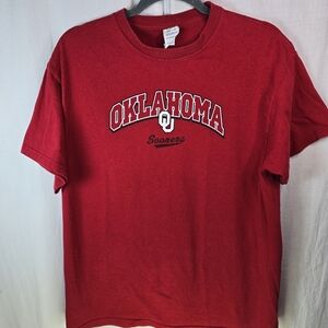 Delta Proweight Adult_O U Sooners Tee Shirt Size Adult Large Crimson